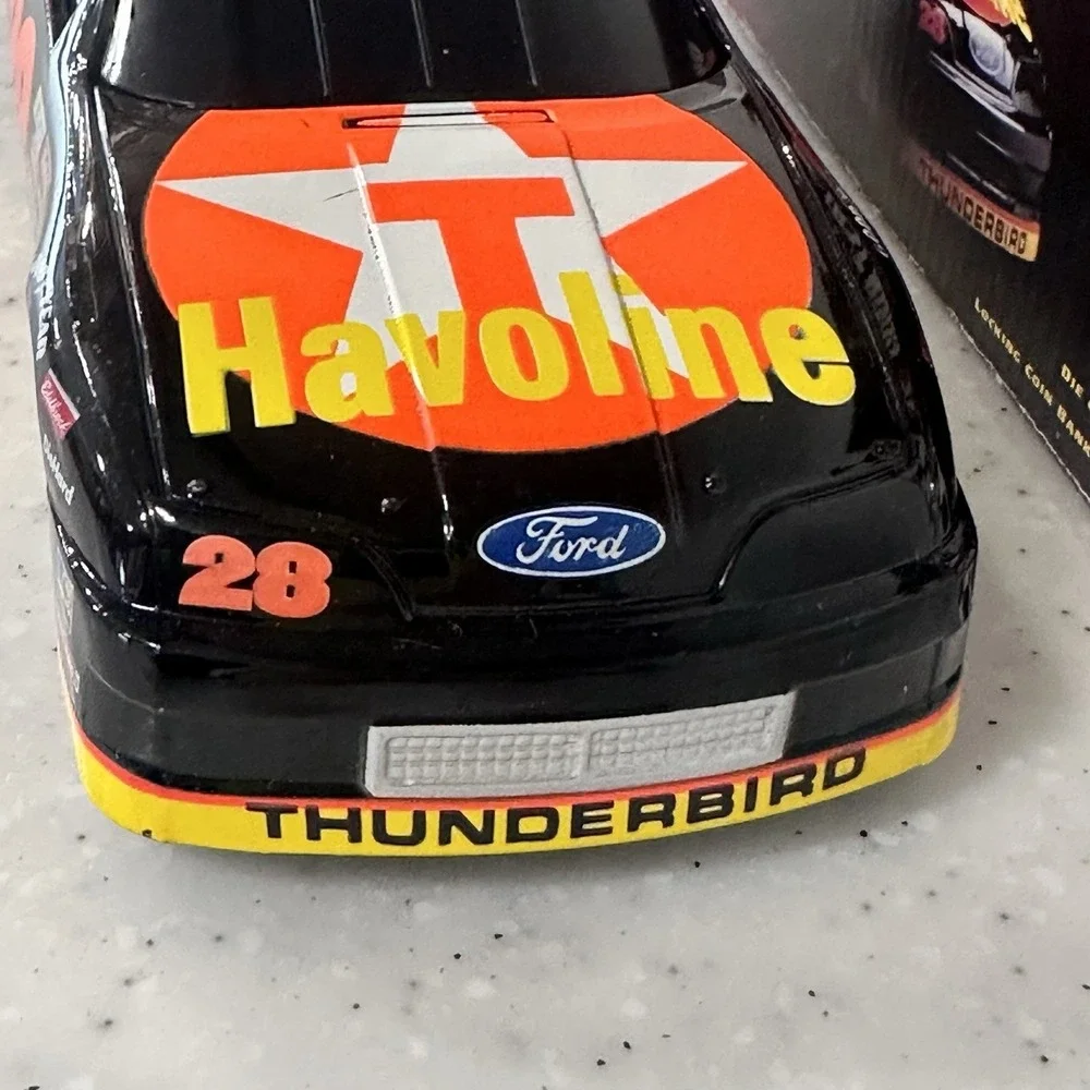 1993 Davey Allison #28 Havoline Ford T-Bird Racing Champions 1:24 Diecast Bank